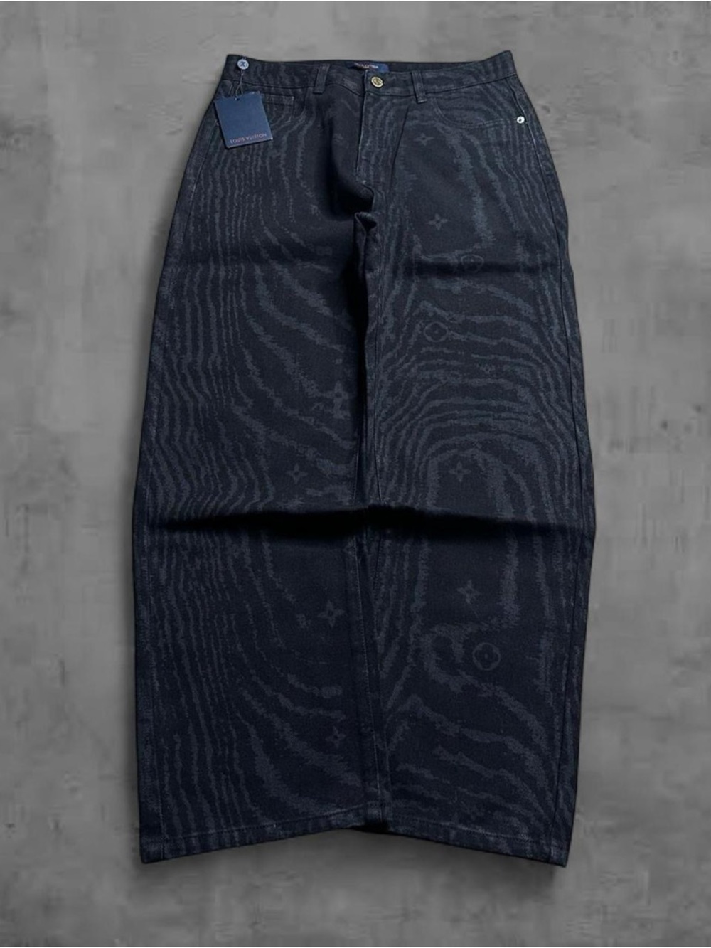 Louis Vuitton Men's Black Monogram Straight Jeans